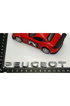 DK Peugeot Bagaj Krom ABS 3M 3D Yazı Logo Amblem 13,5 Cm