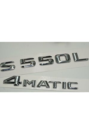 Benz S550l 4matic Bagaj Krom Metal 3m 3d Yazı Logo