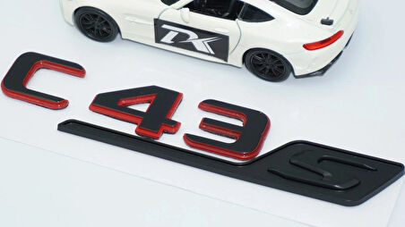 DK Tuning C 43S Bagaj Kırmızı Siyah ABS Yazı Logo Benz İle Uyumlu