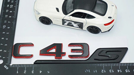 DK Tuning C 43S Bagaj Kırmızı Siyah ABS Yazı Logo Benz İle Uyumlu