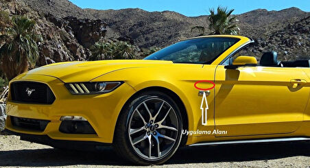 DK Tuning Mustang Koşan At Çamurluk Yanı Mavi Logo Amblem Seti