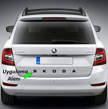 DK Tuning Skoda Bagaj Uzun Parlak Siyah ABS Yazı Logo Amblem