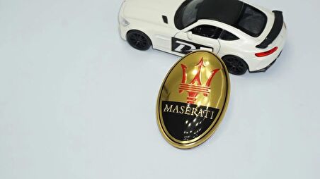 DK Tuning Ön Kaput Gold Mavi Vidalı Logo Arma Maserati İle Uyumlu