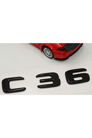 C 36 Bagaj Parlak Siyah Abs 3m 3d Yazı Logo