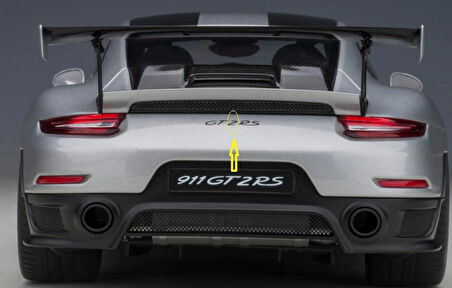 DK Tuning Porsche 2 Rakamı 911 GT2 RS Bagaj Gri Yazı Logo Arma