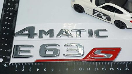 DK Tuning E63S 4Matic Bagaj Kırmızı Krom ABS Yazı Logo Benz İle Uyumlu