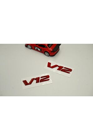 V12 Çamurluk Yanı Kırmızı Abs 3m Yazı Logo Orjinal Ürün