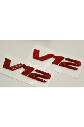 V12 Çamurluk Yanı Kırmızı Abs 3m Yazı Logo Orjinal Ürün