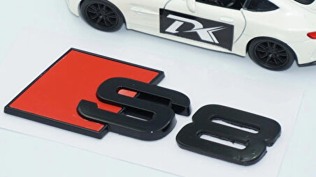 DK Tuning S8 Bagaj Siyah 3M 3D Yazı Logo Audi İle Uyumlu
