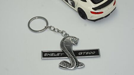 Dk Mustang Kobra Shelby Gt500 Logo Krom Metal Çift Yön Anahtarlık