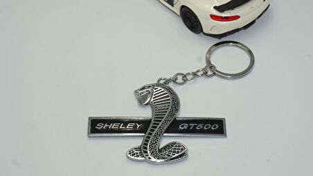 Dk Mustang Kobra Shelby Gt500 Logo Krom Metal Çift Yön Anahtarlık