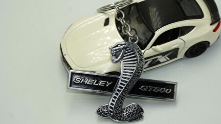 Dk Mustang Kobra Shelby Gt500 Logo Krom Metal Çift Yön Anahtarlık