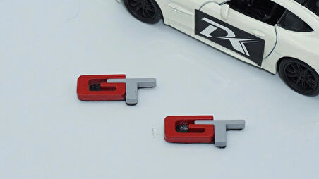 DK Tuning GT Direksiyon Kırmızı Gri Logo Amblem Ford İle Uyumlu