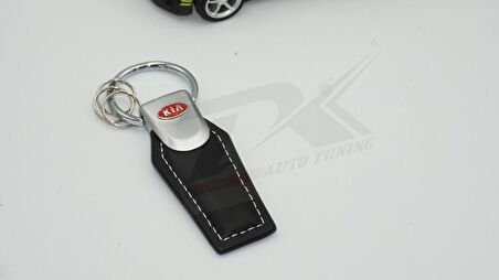 Kia Logo Krom Metal Deri Stil Anahtarlık