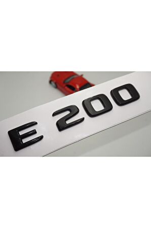 E 200 Bagaj Parlak Siyah Abs 3m 3d Yazı Logo