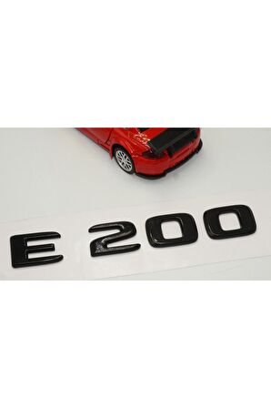 E 200 Bagaj Parlak Siyah Abs 3m 3d Yazı Logo