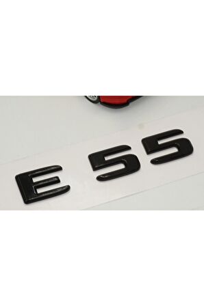 E 55 Bagaj Parlak Siyah Abs 3m 3d Yazı Logo