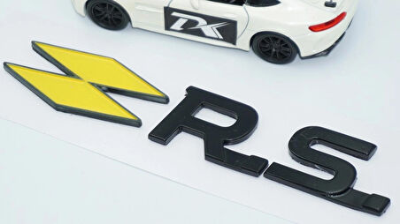DK Tuning RS Sarı Siyah ABS 3M Bagaj Yazı Logo Renault İle Uyumlu