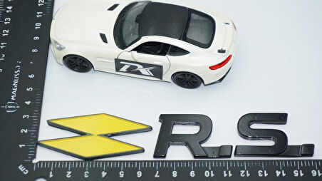 DK Tuning RS Sarı Siyah ABS 3M Bagaj Yazı Logo Renault İle Uyumlu