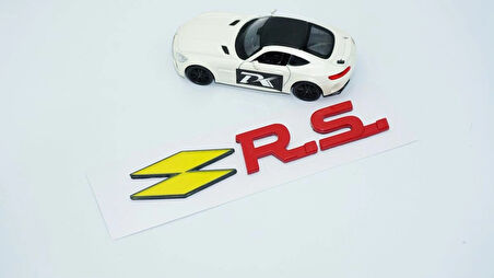 DK Tuning RS Sarı Kırmızı ABS 3M Bagaj Yazı Logo Renault İle Uyumlu