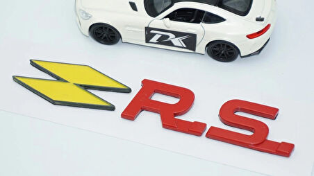 DK Tuning RS Sarı Kırmızı ABS 3M Bagaj Yazı Logo Renault İle Uyumlu
