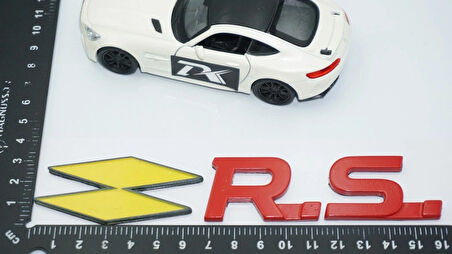 DK Tuning RS Sarı Kırmızı ABS 3M Bagaj Yazı Logo Renault İle Uyumlu