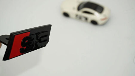 DK Tuning S3 Siyah Kırmızı Ön Panjur Logo Arma Audi İle Uyumlu