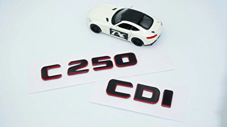 DK Tuning C 250 CDi Bagaj Kırmızı Siyah ABS Yazı Logo Benz İle Uyumlu