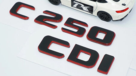 DK Tuning C 250 CDi Bagaj Kırmızı Siyah ABS Yazı Logo Benz İle Uyumlu