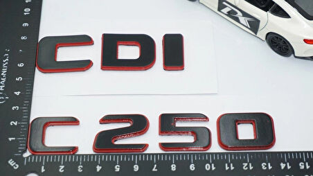DK Tuning C 250 CDi Bagaj Kırmızı Siyah ABS Yazı Logo Benz İle Uyumlu