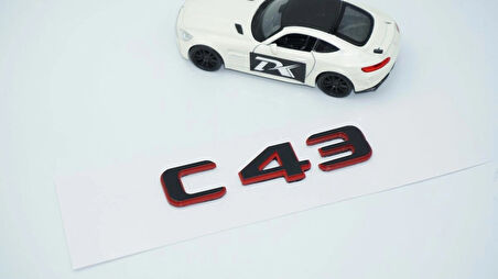 DK Tuning C 43 Bagaj Kırmızı Siyah ABS Yazı Logo Benz İle Uyumlu