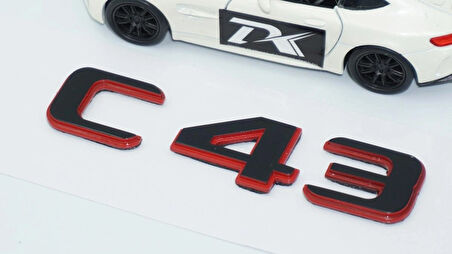 DK Tuning C 43 Bagaj Kırmızı Siyah ABS Yazı Logo Benz İle Uyumlu