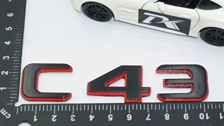DK Tuning C 43 Bagaj Kırmızı Siyah ABS Yazı Logo Benz İle Uyumlu