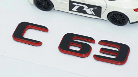DK Tuning C 63 Bagaj Kırmızı Siyah ABS Yazı Logo Benz İle Uyumlu