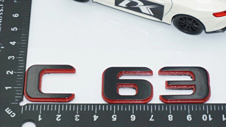 DK Tuning C 63 Bagaj Kırmızı Siyah ABS Yazı Logo Benz İle Uyumlu