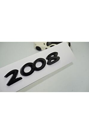 DK Peugeot 2008 Ön Kaput Ve Bagaj 3M 3D ABS Parlak Siyah Yazı Logo