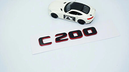 DK Tuning C 200 Bagaj Kırmızı Siyah ABS Yazı Logo Benz İle Uyumlu