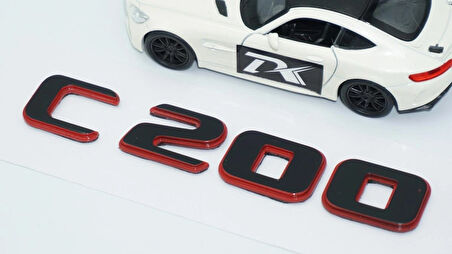 DK Tuning C 200 Bagaj Kırmızı Siyah ABS Yazı Logo Benz İle Uyumlu