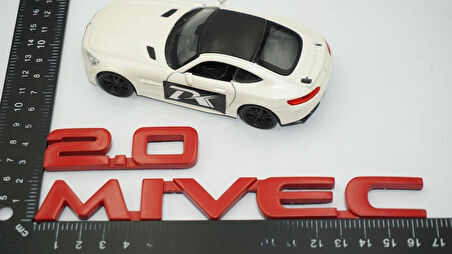 DK Tuning Lancer MIVEC 2.0 Kırmızı Bagaj Yazı Logo Mitsubishi İle Uyumlu