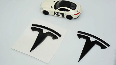 DK Tuning Tesla Logo Model 3 X Y 3M Parlak Siyah Rozet Amblem Seti