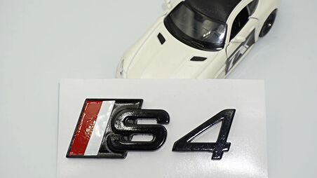 DK Tuning S4 Siyah Gri Kırmızı Bagaj Logo Audi İle Uyumlu