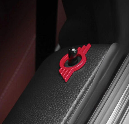 DK Tuning Mini Cooper Logo Kapı Kilidi Kırmızı Çerçeveleri