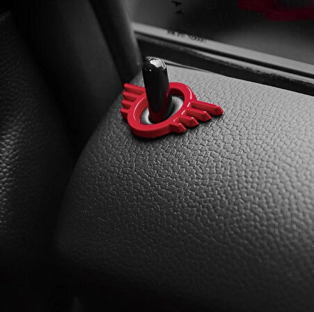 DK Tuning Mini Cooper Logo Kapı Kilidi Kırmızı Çerçeveleri
