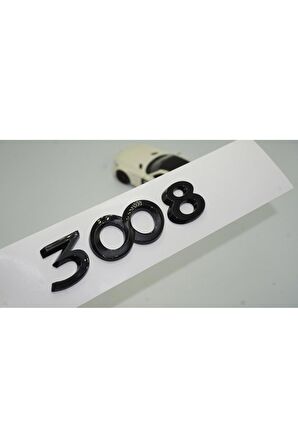 DK Peugeot 3008 Ön Kaput Ve Bagaj 3M 3D ABS Parlak Siyah Yazı Logo