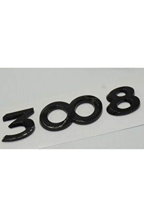 DK Peugeot 3008 Ön Kaput Ve Bagaj 3M 3D ABS Parlak Siyah Yazı Logo