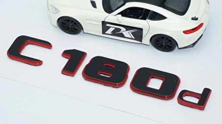 DK Tuning C 180d Bagaj Kırmızı Siyah ABS Yazı Logo Benz İle Uyumlu
