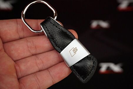 Audi S Logo Orjinal Deri Metal Anahtarlık
