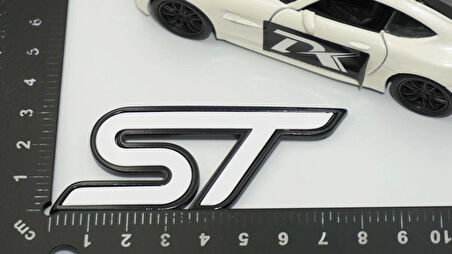 DK Tuning ST Logo Bagaj Siyah Beyaz ABS Logo Arma Ford İle Uyumlu