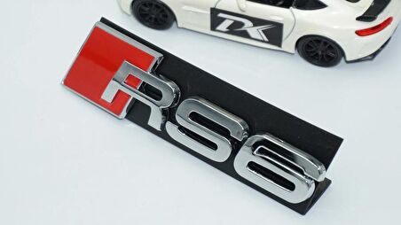 DK Tuning RS6 Gümüş Kırmızı 3D Ön Panjur Logo Audi İle Uyumlu
