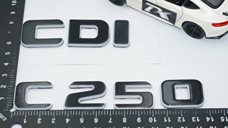 DK Tuning C 250 CDi Bagaj Gri Siyah ABS Yazı Logo Benz İle Uyumlu